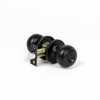 Door Handle Set Round Black