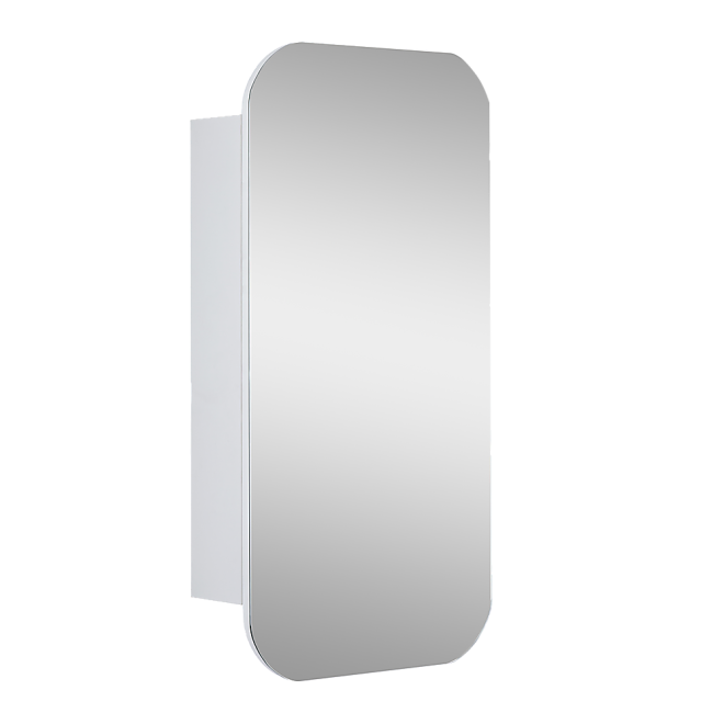 Rectangle Wall Hung Bathroom Mirror Shaving Cabinet Vanity Matte White