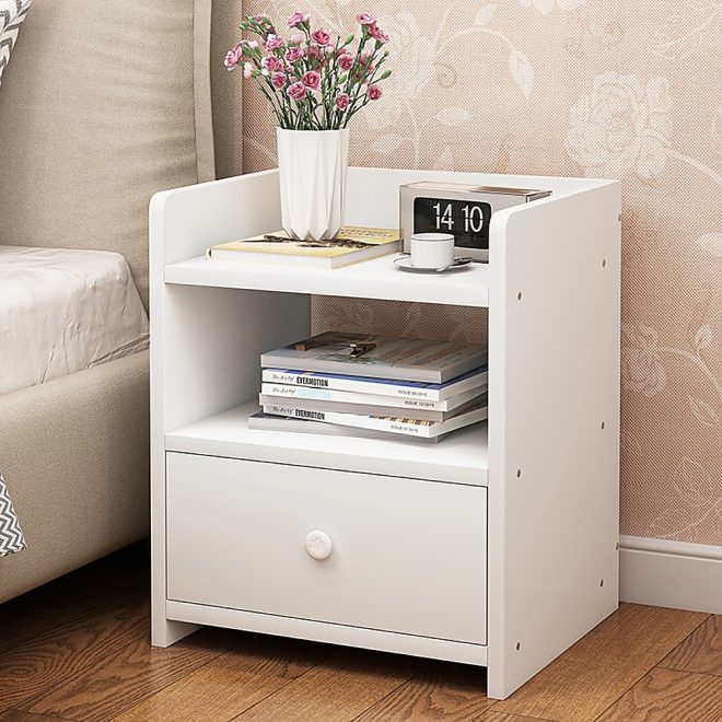 Kayuga Bedside Tables Drawers Side Table Bedroom Furniture Nightstand Unit – White