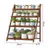 Plant Stand Outdoor Indoor Garden Wood Bamboo Shelf Folding 100CM Length