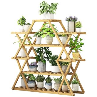 Bamboo Multilayer Flower Plant Bonsai Rack Shelf Stand Porch Lawn Patio.