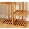 6 Tiers Vertical Bamboo Plant Stand Staged Flower Shelf Rack Outdoor Garden, – Wooden