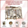 Portable Clothes Rack Coat Garment Stand Bamboo Rail Hanger Airer Closet. – Wooden