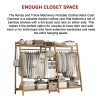 Portable Clothes Rack Coat Garment Stand Bamboo Rail Hanger Airer Closet. – Wooden