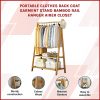 Portable Clothes Rack Coat Garment Stand Bamboo Rail Hanger Airer Closet.. – Wooden