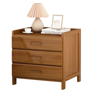 Crowborough Bamboo Bedside Table Nightstand Storage Bedroom Sofa Side Stand. – Dark Wood