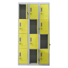 12-Door Locker for Office Gym Shed School Home Storage – Yellow, Standard Lock