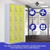 12-Door Locker for Office Gym Shed School Home Storage – Yellow, Standard Lock