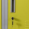 12-Door Locker for Office Gym Shed School Home Storage – Yellow, Standard Lock