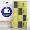 12-Door Locker for Office Gym Shed School Home Storage – Yellow, Standard Lock