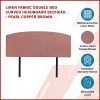 Linen Fabric Bed Curved Headboard Bedhead – DOUBLE, Pearl Copper Brown