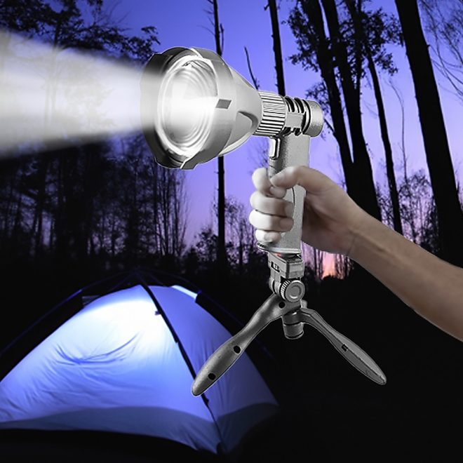 10W Handheld Spot Light Rechargeable LED Spotlight Hunting Shooting 12V