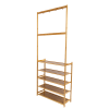 Large Wooden 5 Tiers Hat Coat Stand Clothes Shoe Rack Hanger Hooks Shelf Storage