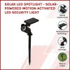 Solar LED Spotlight – Solar-powered motion-activated LED security light