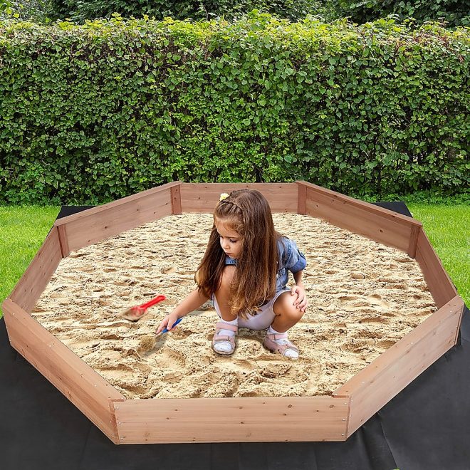 Kids Sand Pit Large Octagonal Wooden Sandpit