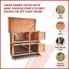 Large Rabbit Hutch with BASE Chicken Coop 2 Storey Guinea Pig Pet Cage House