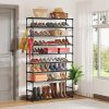 10 Tier Black Shoe Rack Metal Shoe Storage Organizer Rack 50-Pair Large Capacity