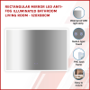 Rectangular Mirror LED Anti-Fog Illuminated Bathroom Living Room – 120x80cm