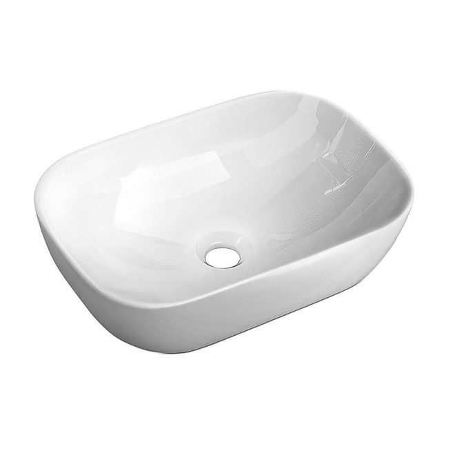 Ceramic Bathroom Basin Vanity Sink Above Counter Top Mount Bowl – Oval