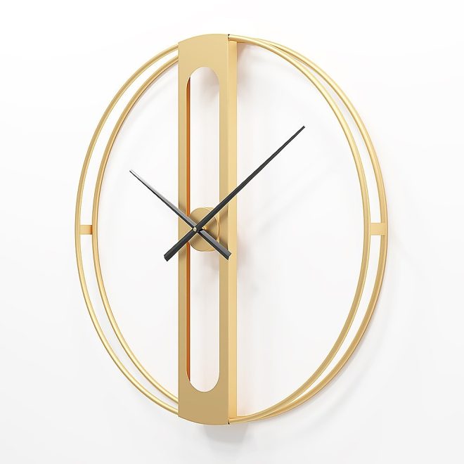 Gold Clover Metal Wall Clock