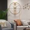 Gold Clover Metal Wall Clock