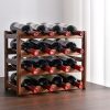 Bamboo Stackable Modular Freestanding Countertop Wine Shelf Rack