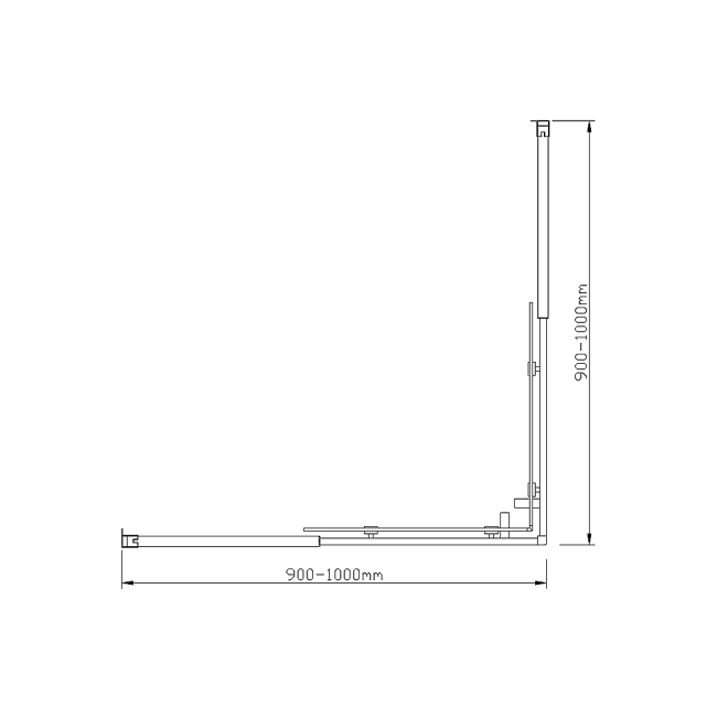 Adjustable 1000x1000mm Double Sliding Door Glass Shower Screen in Chrome