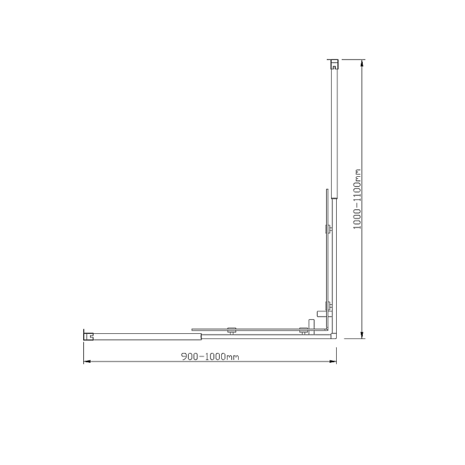 Adjustable 1000x1100mm Double Sliding Door Glass Shower Screen in Chrome