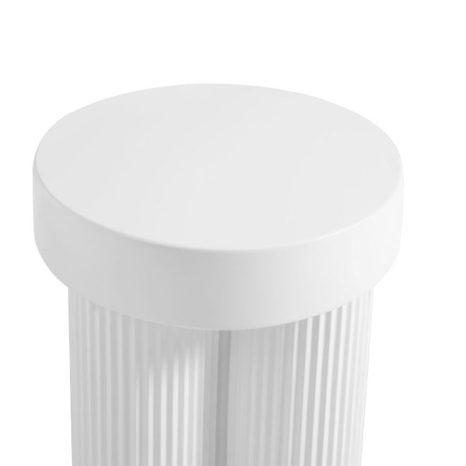 Maya Ribbed White Side Table