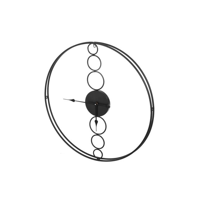 75cm Wall Clock Large No Numeral Round Black