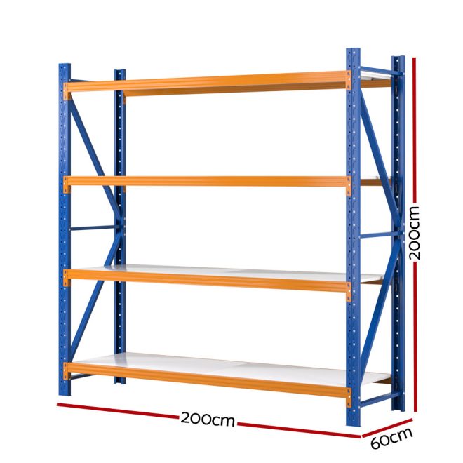 2Mx2M Garage Shelving Warehouse Rack Pallet Racking Storage Shelf Blue