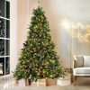 2.1M Christmas Tree with Pine Cones Red Berries Prelit LED Warm Lights