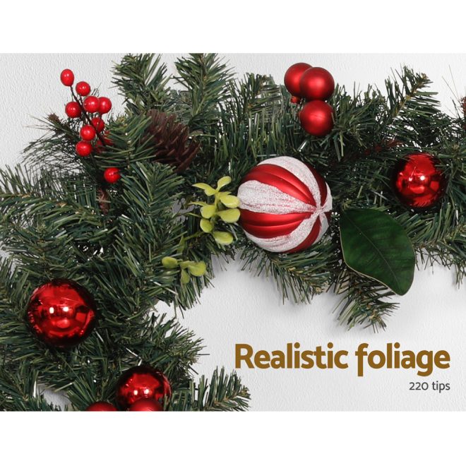 2.7m Christmas Garland with Decorations Xmas Wedding Party