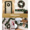 Christmas Garland with Wreath Set LED Lights Xmas Tree Decor