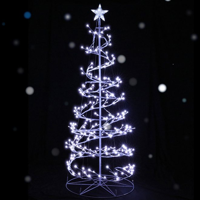 Christmas Tree 1.8M 6FT LED Xmas Decoration Cold White Lights