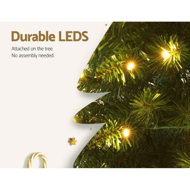 Christmas Tree 1.8m Pre-Lit 200 LED Lights Xmas Tree Decorations