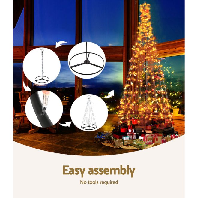 Solar Christmas Tree 3.6M Xmas Tree Decorations 8 Light Modes