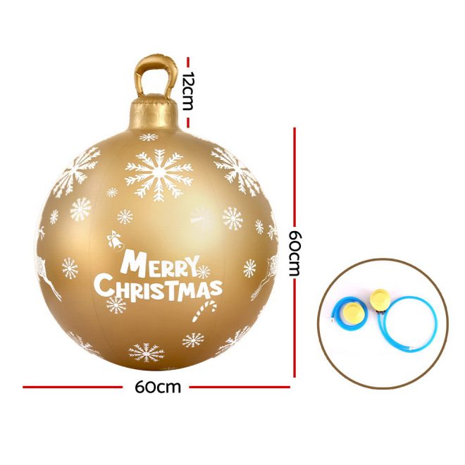 Christmas Inflatable Ball Bauble 60cm Outdoor Decoration Gold