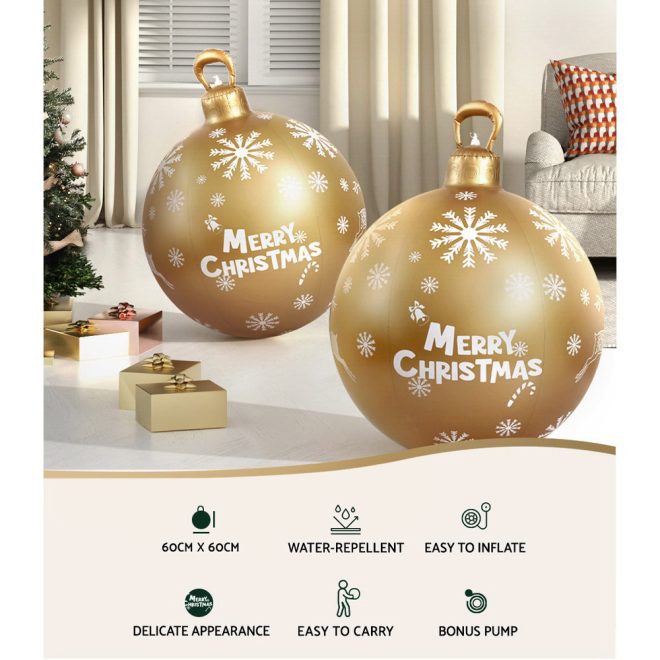 Christmas Inflatable Ball Bauble 60cm Outdoor Decoration Gold