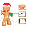 Christmas Inflatable Gingerbread Man 2.4M Illuminated Decorations