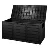 290L Outdoor Storage Box Garden Lockable Toys Tools Container Waterproof Indoor – Black