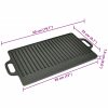 Grill BBQ Barbecue Plate Cast Iron Platter Reversible