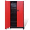 Tool Cabinet with 2 Doors Steel 90x40x180 cm Black and Red