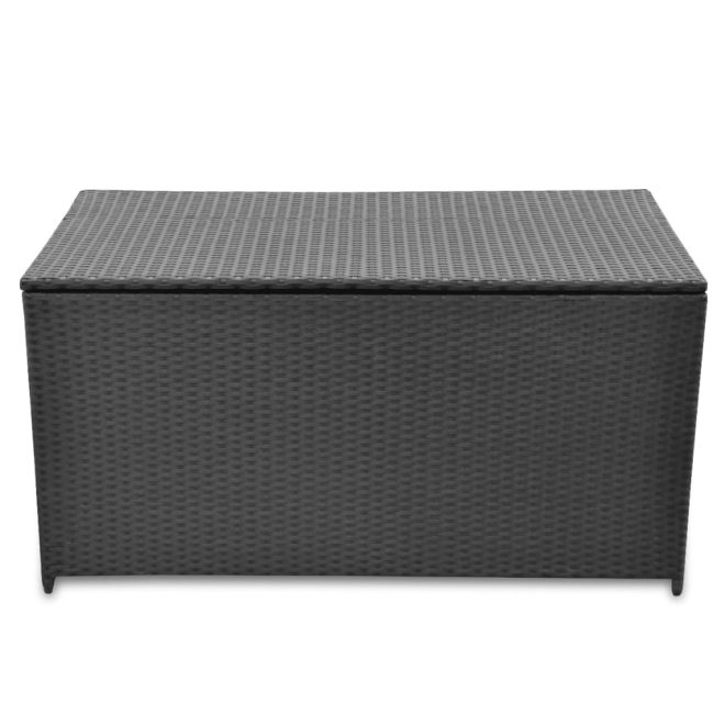 Garden Storage Box 120x50x60 cm Poly Rattan – Black