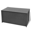 Garden Storage Box 120x50x60 cm Poly Rattan – Black