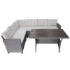 3 Piece Garden Lounge Set with Cushions Poly Rattan Grey