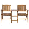 Folding Garden Bench with Tea Table 140 cm Solid Acacia Wood