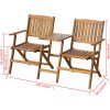 Folding Garden Bench with Tea Table 140 cm Solid Acacia Wood