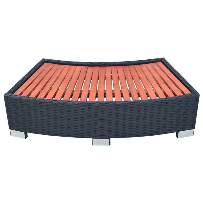 Spa Step Poly Rattan 92x45x25 cm – Black