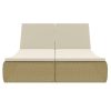 Outdoor Lounge Bed Poly Rattan Beige